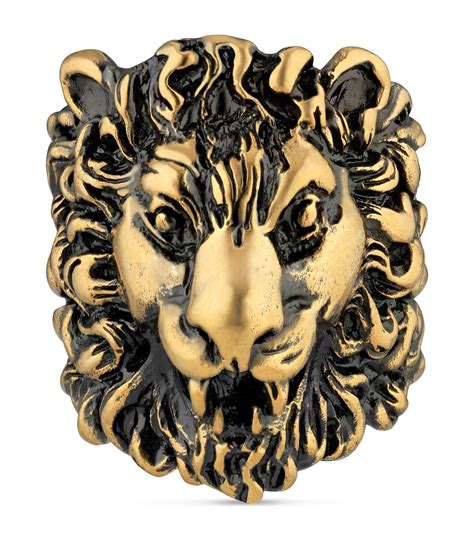 gucci ring gold lion|Gucci lion ring men.